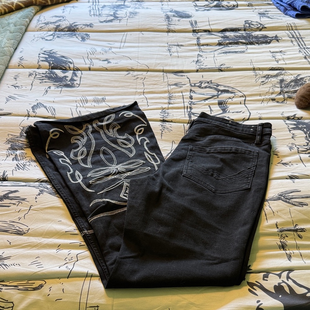 Idyllwind Black Jeans with White Detailing